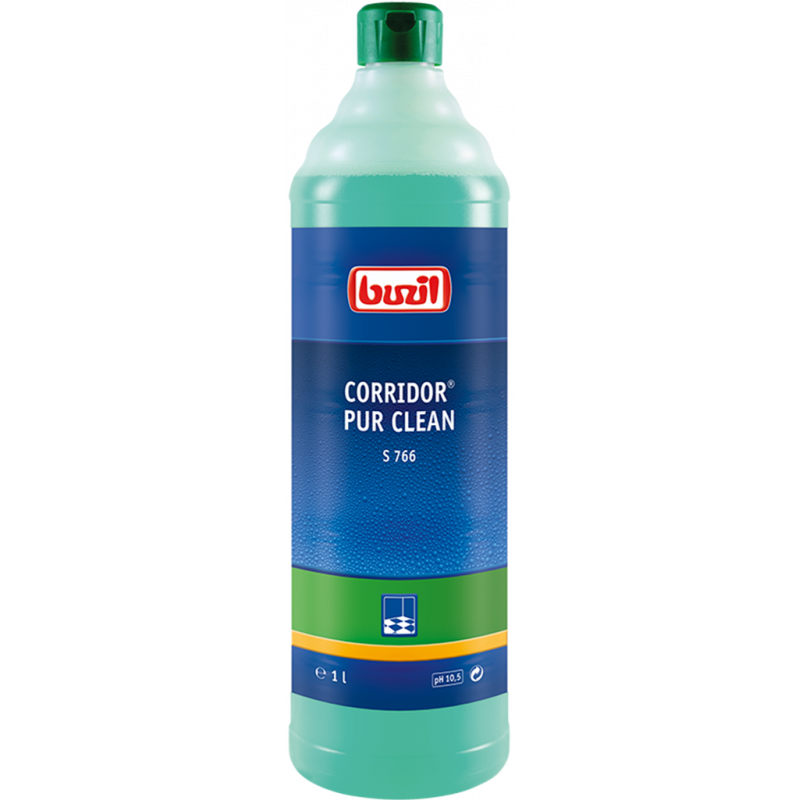 BUZIL® CORRIDOR® PUR CLEAN S766- FLOOR MAINTENANCE CLEANER FOR PUR FINISHES WITH ODOR BLOCKER-1 LITER
