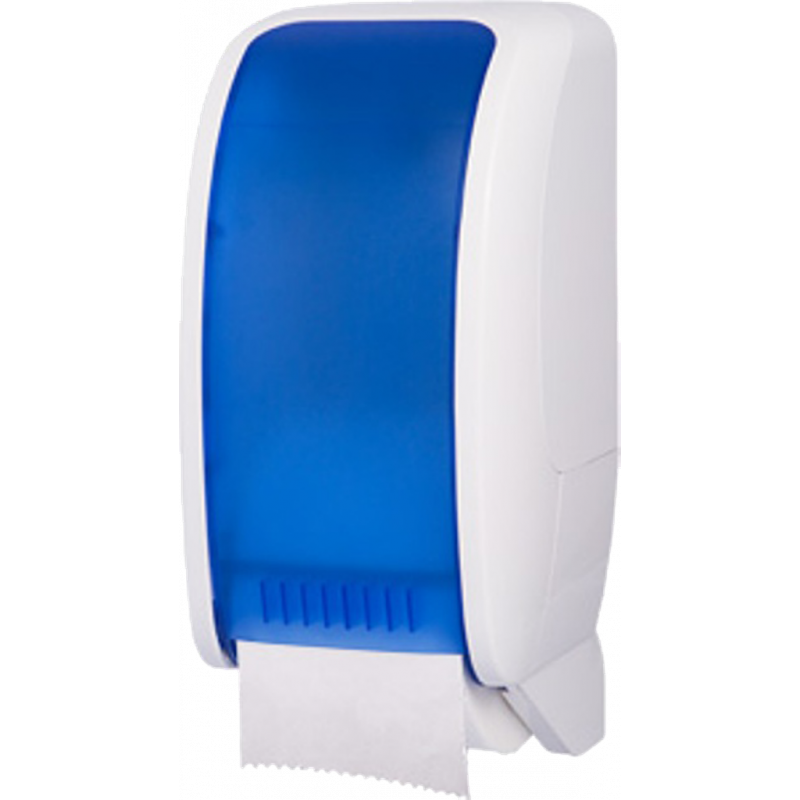 METZGER® DOUBLE ROLL TOILET PAPER DISPENSER- WHITE-BLUE