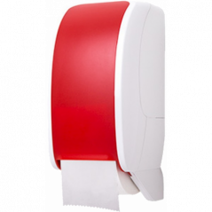 METZGER® موزع ورق التواليت ذو الأسطوانات المزدوجة - بلون  أبيض وأحمر