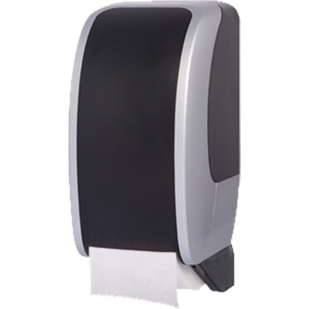METZGER® DOUBLE ROLL TOILET PAPER DISPENSER- BLACK-SILVER COATED