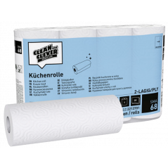 CLEAN AND CLEVER SMART LINE-SMA68- KITCHEN ROLL PAPER- BRIGHT WHITE- 2 PLY