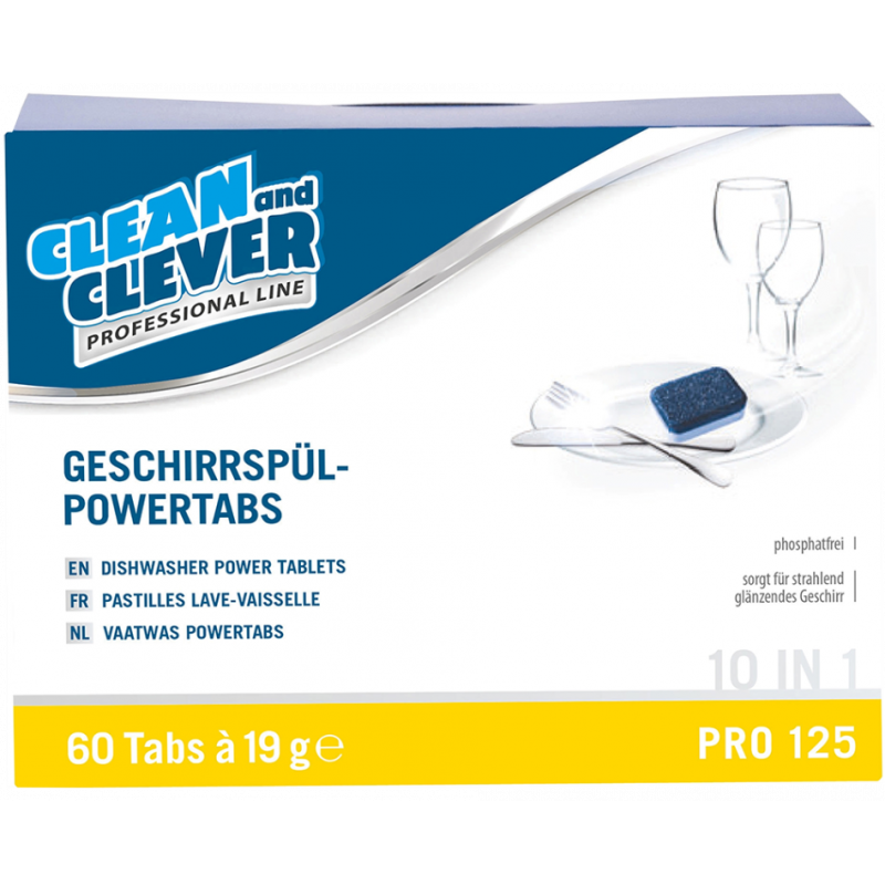 CLEAN AND CLEVER PRO LINE-PRO125-GESCHIRR- POWERTABS 10 IN 1