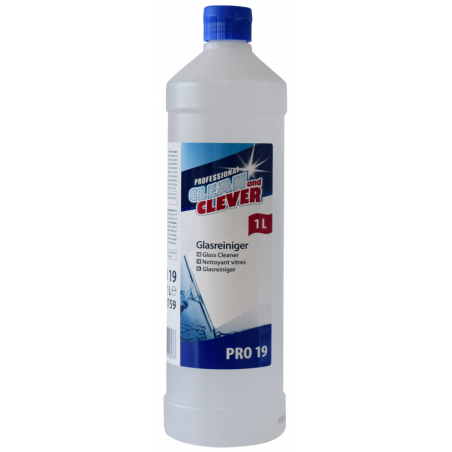 CLEAN AND CLEVER- PRO LINE PRO 19- GLASS CLEANER AND SURFACE CLEANER- 1 LITER