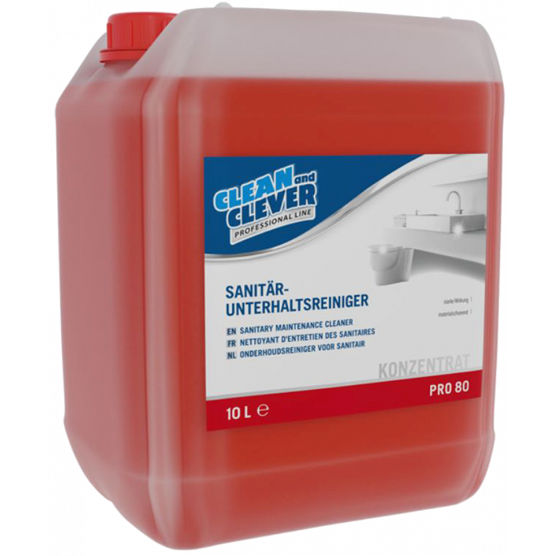 CLEAN AND CLEVER- PRO LINE PRO 80- NETTOYANT SANITAIRE- 10 LITRES