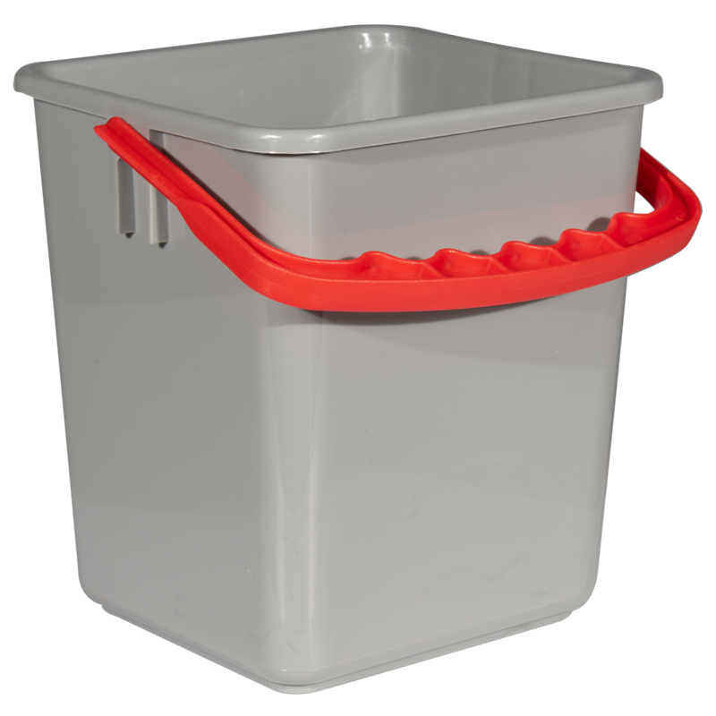 SPRINTUS® CLEANING TROLLEY ACCESSORIES BUCKET 4 LITER- GRAY- RED HANDLE