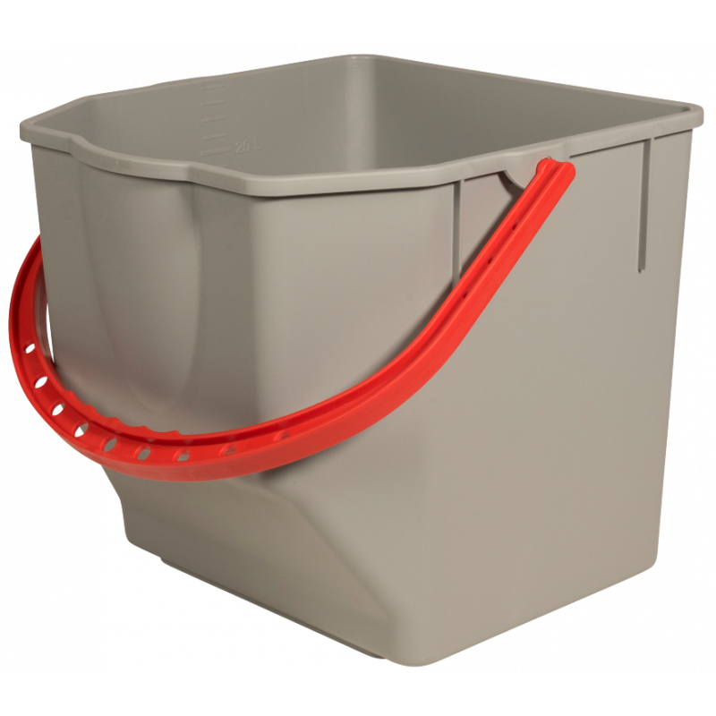 SPRINTUS® CLEANING TROLLEY ACCESSORIES BUCKET 25 LITER- GRAY- RED HANDLE