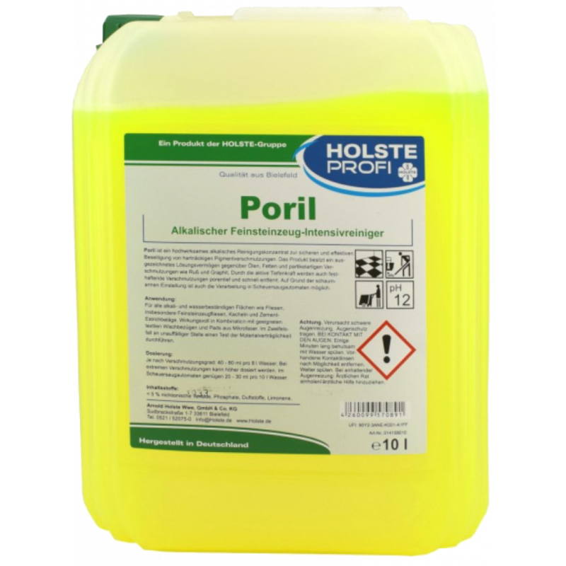 HOLSTE® PORIL- ALKALINE PORCELAIN STONEWARE CLEANER - AUTOMATIC CLEANER - 10 LITER