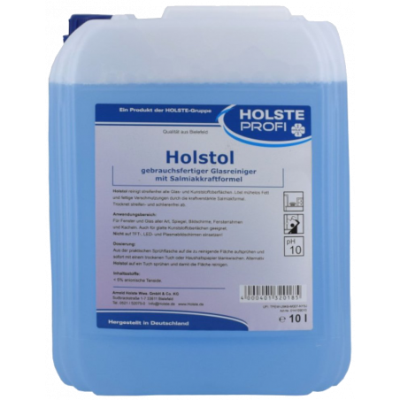 HOLSTE® HOLSTOL- منظف الزجاج القوي ذو التركيبة الفعالة التي تعطي الزجاج لمعانا فائقا وخال من خطوط التنظيف - ١٠ ليتر