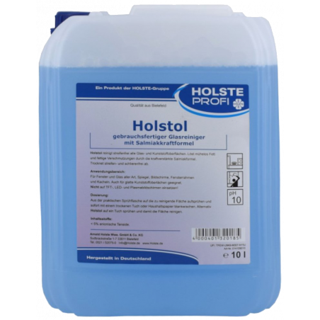 HOLSTE® HOLSTOL- POWERED GLASS CLEANER- STREAK-FREE SHINE- 10 LITER