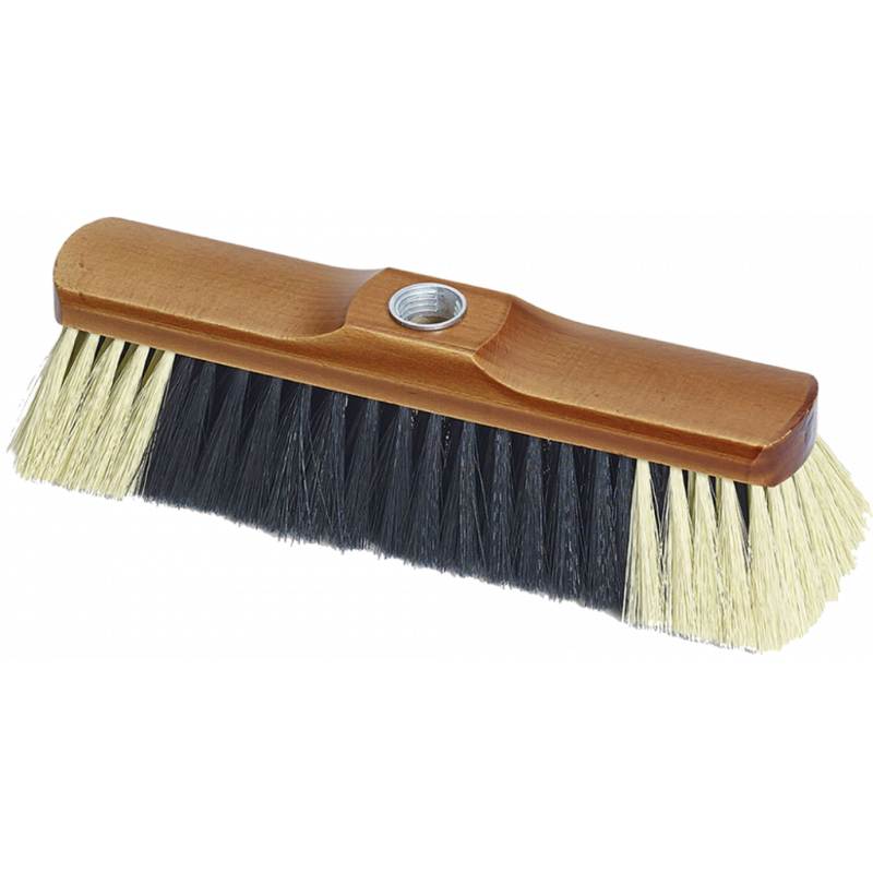NÖLLE® HOUSE BROOM- QUALITY MIXED BRISTLE- BEECH WOOD BODY WITH THREADED HANDLE ATTACHMENT- 28 CM