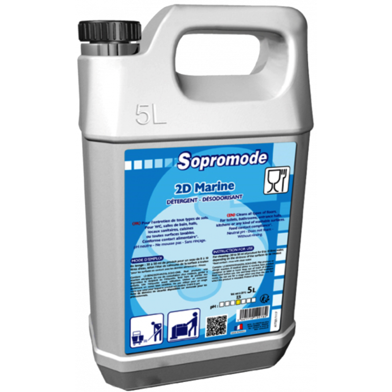 SOPROMODE®2D- منظف الأرضيات والأسطح بعطر الشواطئ- بيدون ٥ ليتر