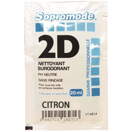 SOPROMODE®2D- منظف الأرضيات والأسطح  بعطر الليمون - ٢٠ مل جرعة واحدة × ٢٥٠