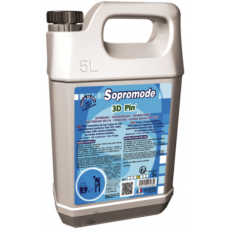 SOPROMODE®3D- منظف ​​و مطهر للأرضيات والأسطح برائحة الصنوبر ٥ ليتر