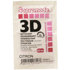 SOPROMODE®3D- منظف ​​و مطهر للأرضيات والأسطح برائحة الليمون٢٠ مل جرعة واحدة