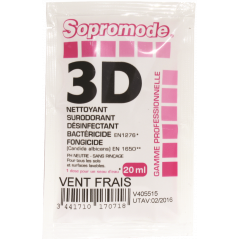 SOPROMODE®3D- DETERGENTE DISINFETTANTE PER PAVIMENTO E SUPERFICIE- FRAGRANZA VENTO FRESCO- 20 ML MONODOSE