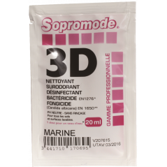SOPROMODE®3D- منظف ​​و مطهر للأرضيات والأسطح بعطر شاطئ البحر٢٠ مل جرعة واحدة