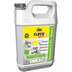 KING® FLASH'GERM- HIGHLY CONCENTRATED DISINFECTANT CLEANER ACIDIC LACTIC-BASED- 5 LITER