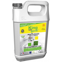 KING® FLASH GERM'- VEGETABLE DISINFECTANT CLEANER- LACTIC ACID BASED- READY TO USE-5 LITER