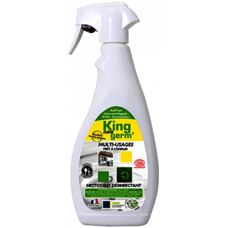 KING® FLASH GERM'- VEGETABLE DISINFECTANT CLEANER- LACTIC ACID BASED- READY TO USE- 750 ML