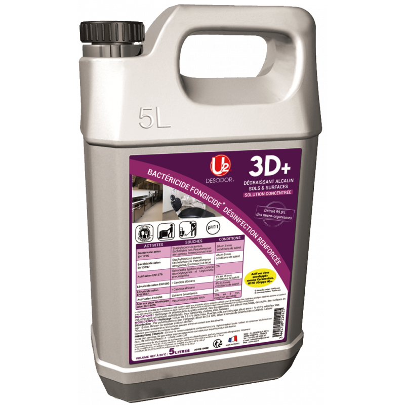 U2®3D - مطهر و منظف قلوي للأرضيات والأسطح - مبيد للبكتيريا والفطريات ٥لتر