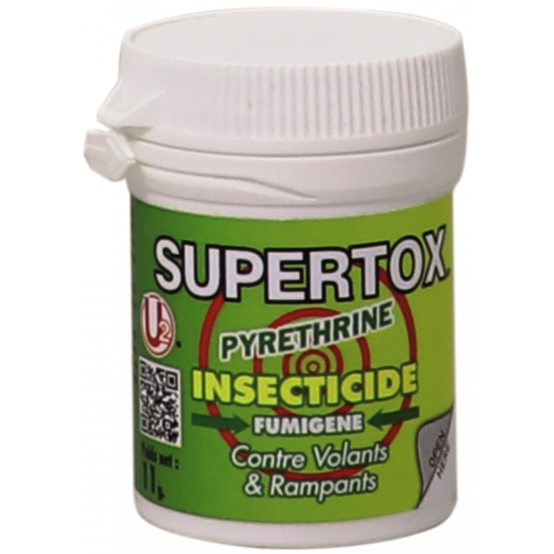 U2® SUPERTOX- INSECTICIDE OF HIGHLY TOXIC VAPORIZED SOLID FOR CRAWLING AND FLYING INSECTS 11 g.