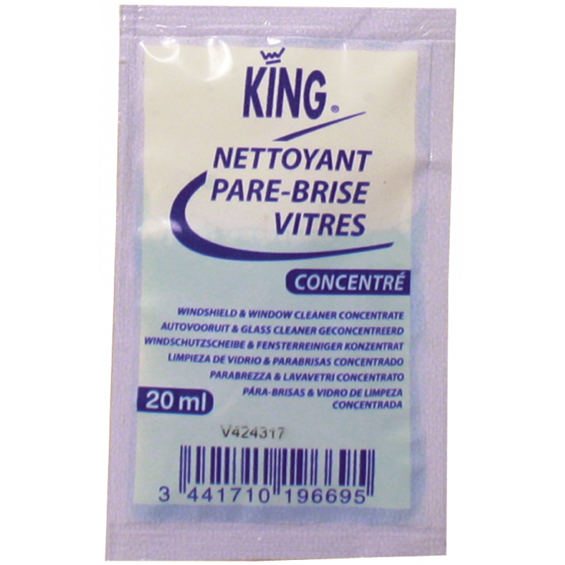 KING® CAR CLEANER- WINDSHIELD- WINDOW & MIRROR CLEANER- 20ML X 250