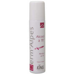 KING®DERM'ALPES - 70° ALCOHOL - DISINFECTANT SPRAY FOR EXTERNAL USE- TESTED UNDER DERMATOLOGICAL CONTROL- 50 ML