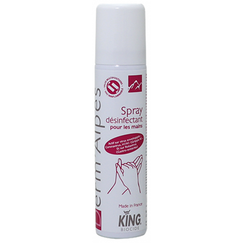 KING®DERM'ALPES- HİJYENİK VE CERRAHİ EL DEZENFEKTANI KOKUSUZ VE BOYASIZ- AEROSOL 50 ML