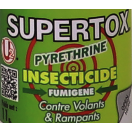 U2® SUPERTOX- INSECTICIDE DE SOLIDE VAPORISÉ HAUTEMENT TOXIQUE POUR INSECTES RAMPANTS ET VOLANTS 11 g.