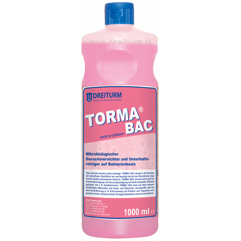 DREITURM®TORMA® BAC- DESTRUCTEUR D'ODEUR MICROBIOLOGIQUE ET NETTOYANT D'ENTRETIEN À BASE DE BACTÉRIES- 1 LITRE