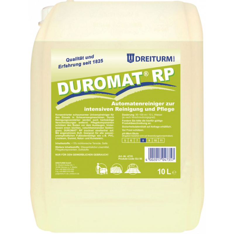 DREITURM® DUROMAT® RP- YOĞUN TEMİZLİK VE BAKIM İÇİN MAKİNE TEMİZLEYİCİ- 10 LİTRE