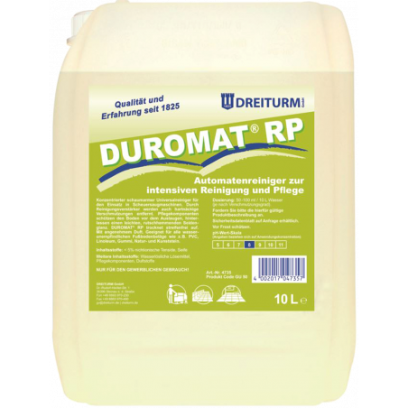 DREITURM® DUROMAT® RP- MACHINE CLEANER FOR INTENSIVE CLEANING & CARE- 10 LITER