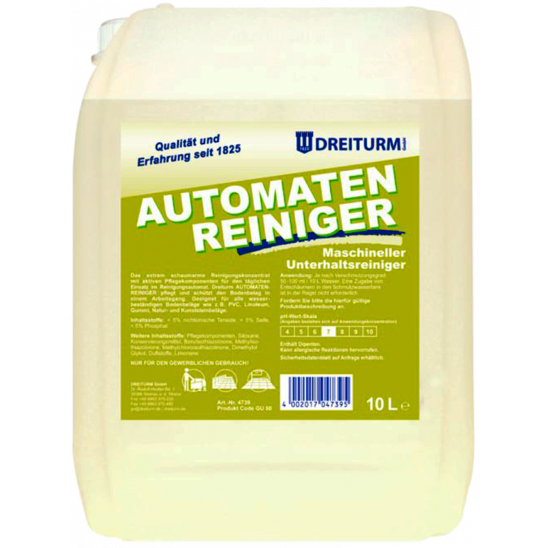 DREITURM® AUTOMATENREINIGER- MASCHINELLER UNTERHALTSREINIGE- 10 LITER