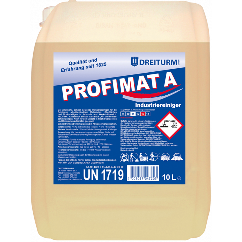 DREITURM® PROFIMAT® A- DETERGENTE INDUSTRIALE- 10 LITER