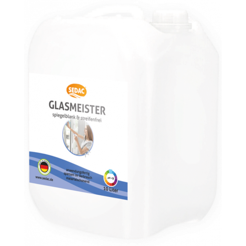 SEDAC® GLASMEISTER MIRROR-BRIGHT & STREAK-FREE- 10 LITRE CANISTER