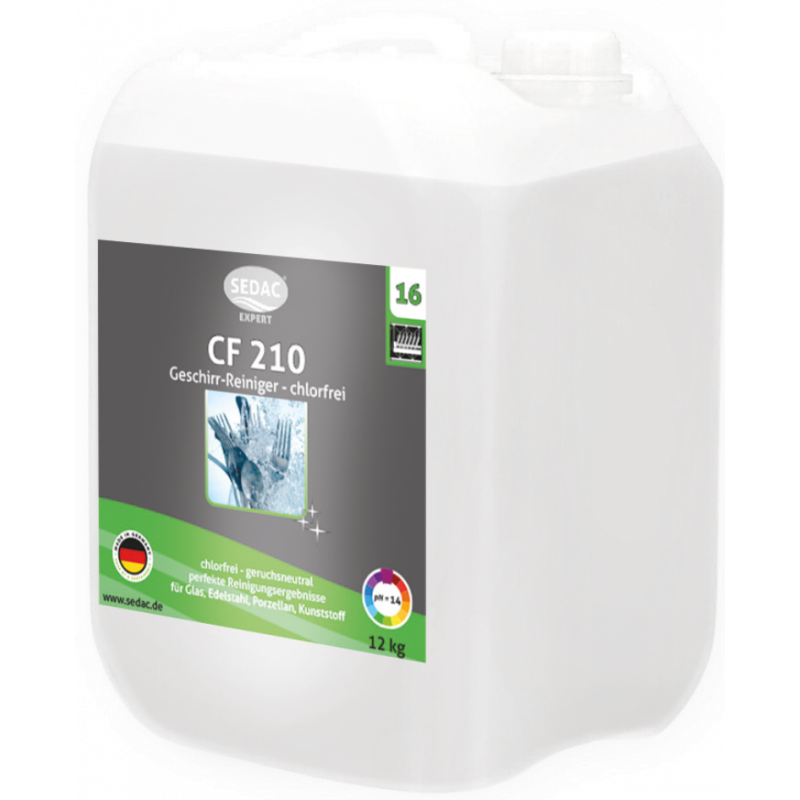 SEDAC® EXPERT 16- CF 210 DETERGENTE PER LAVASTOVIGLIE SENZA CLORO- TANICA DA 12 KG