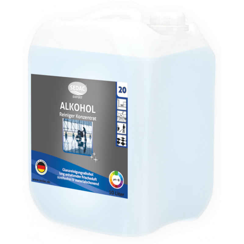 SEDAC® EXPERT 20 ALCOHOL GLOSS CLEANER CONCENTRATE- 10 LITRE CANISTER CONCENTRATE