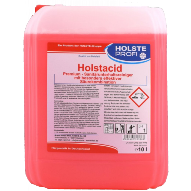 HOLSTE® HOLSTACID - SANITARY MAINTENANCE CLEANER WITH ESPECIALLY EFFECTIVE ACID COMBINATION - 10 LITER