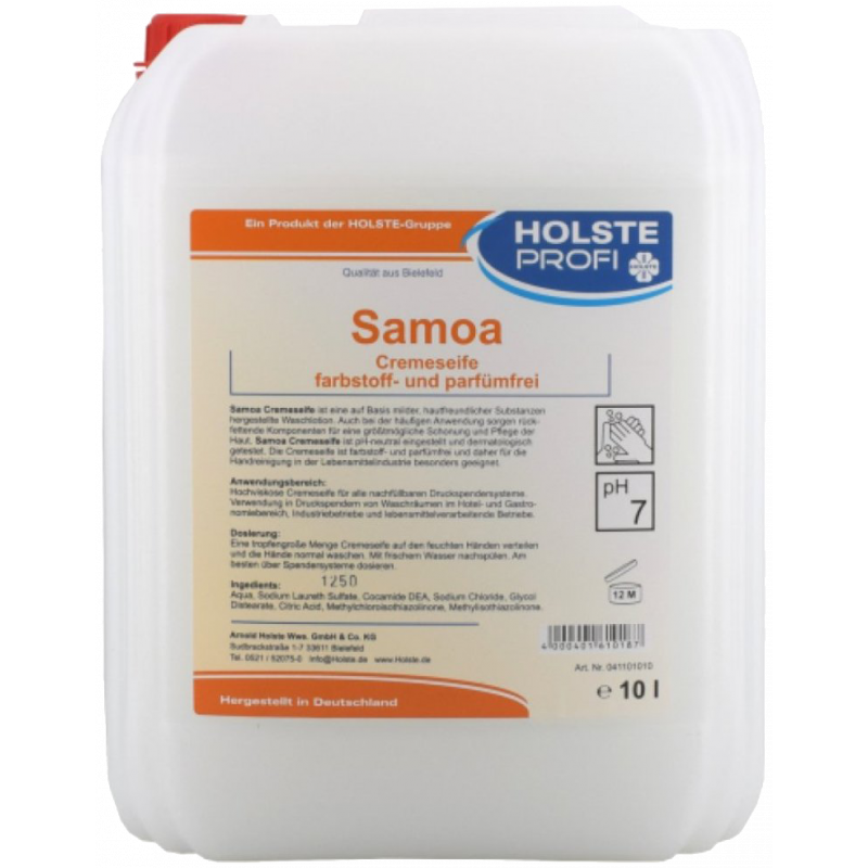 HOLSTE® SAMOA H610- CREMA DI SAPONE SENZA PROFUMO E COLORANTE- 10 LITRI