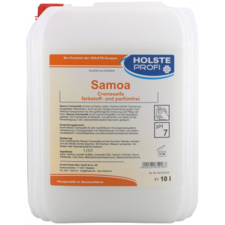 HOLSTE® SAMOA H610- SAVON CRÈME SANS COLORANT & SANS PARFUM- 10 LITRES
