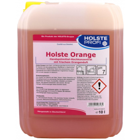 HOLSTE® هولسته اورانج لغسيل الاواني مركز ومعطر برائحة البرتقال العطرة ١٠ ليتر