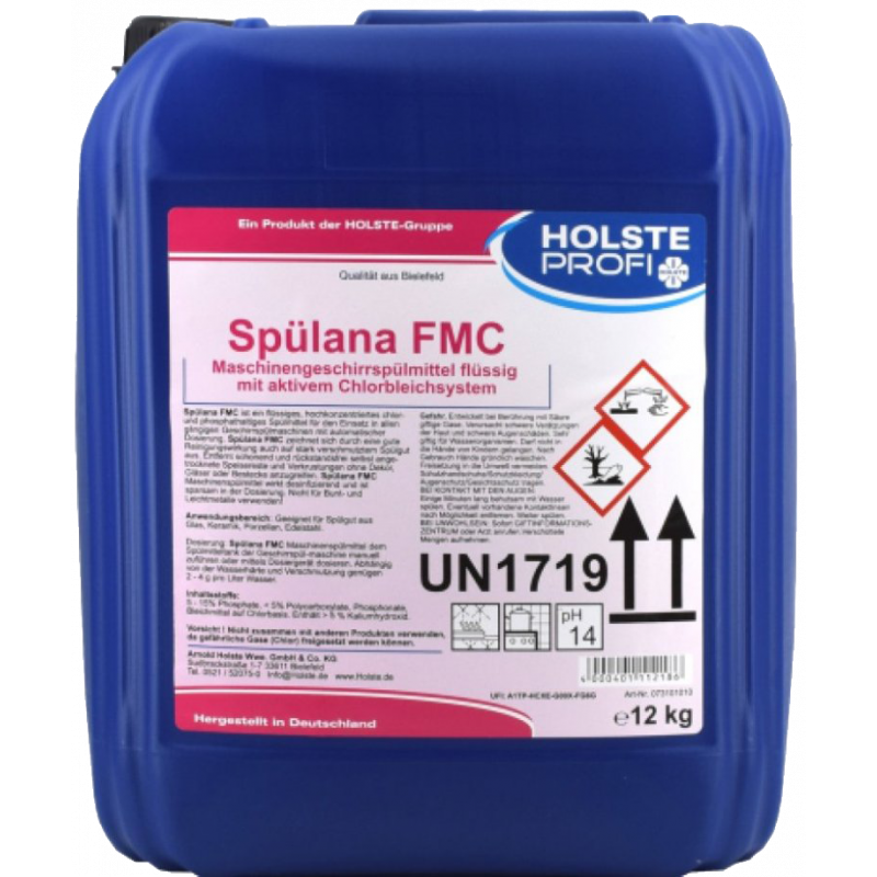 HOLSTE® SPÜLANA® FMC - سائل للجلي مع الكلور لالات الجلي الصناعية ١٢ كغ