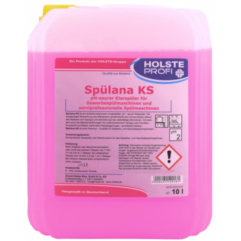 HOLSTE® SPÜLANA® KS - شبولانا سائل مساعد مجفف وملمع لماكينات تنظيف الاواني ذو بنية حامضية ١٠ ليتر