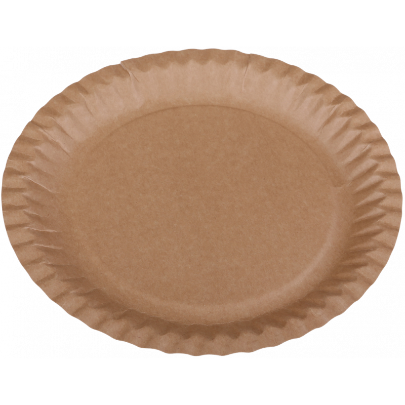 ASSIETTES EN CARTON RONDES- CARTON KRAFT- DIAMÈTRE 20 MM- MARRON- 100 PIÈCES