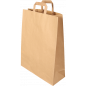 حقيبة ورقية غير مبيضة - ٣٢ + ١٢ × ٤٠ سم بلون بني