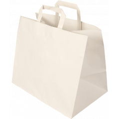 PAPER BAGS- BLEACHED- 32 + 22 x 27 CM- WHITE