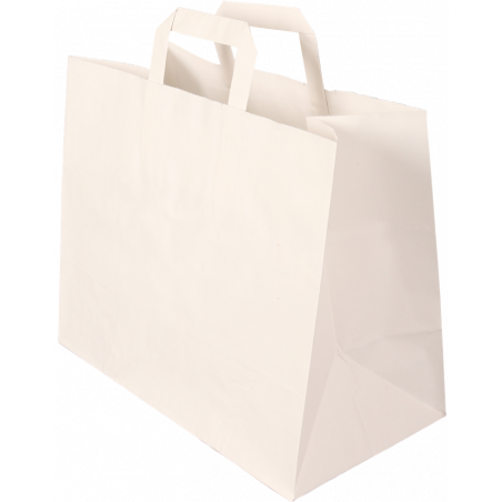 PAPER BAGS- BLEACHED- 32 + 17 x 27 CM- WHITE