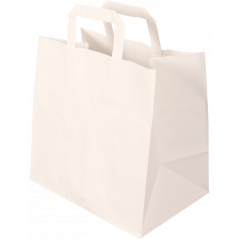 PAPER BAGS- BLEACHED- 26 + 17 x 25 CM- WHITE