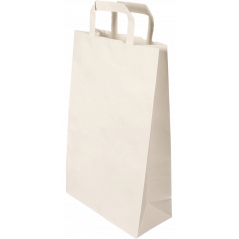 PAPER BAGS- BLEACHED- 22 + 10 x 36 CM- WHITE