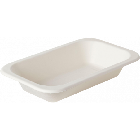BAGS BAGASSE RECTANGULAR- UNDIVIDED- WHITE- 240 x 150 x 42 MM- 750 ML- 100 PIECES.